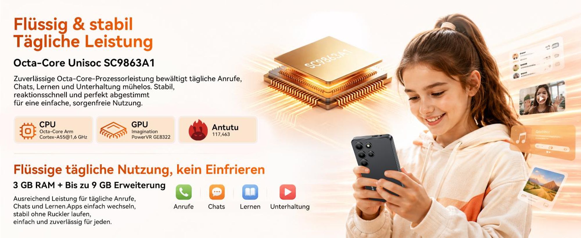 2026 Blackview-Oscal Wave 2C 5" ultraleicht Handy Ohne Vertrag, Android 16, 12+32GB, Face ID, Dual SIM, 1080P, Free TPU Protective Case