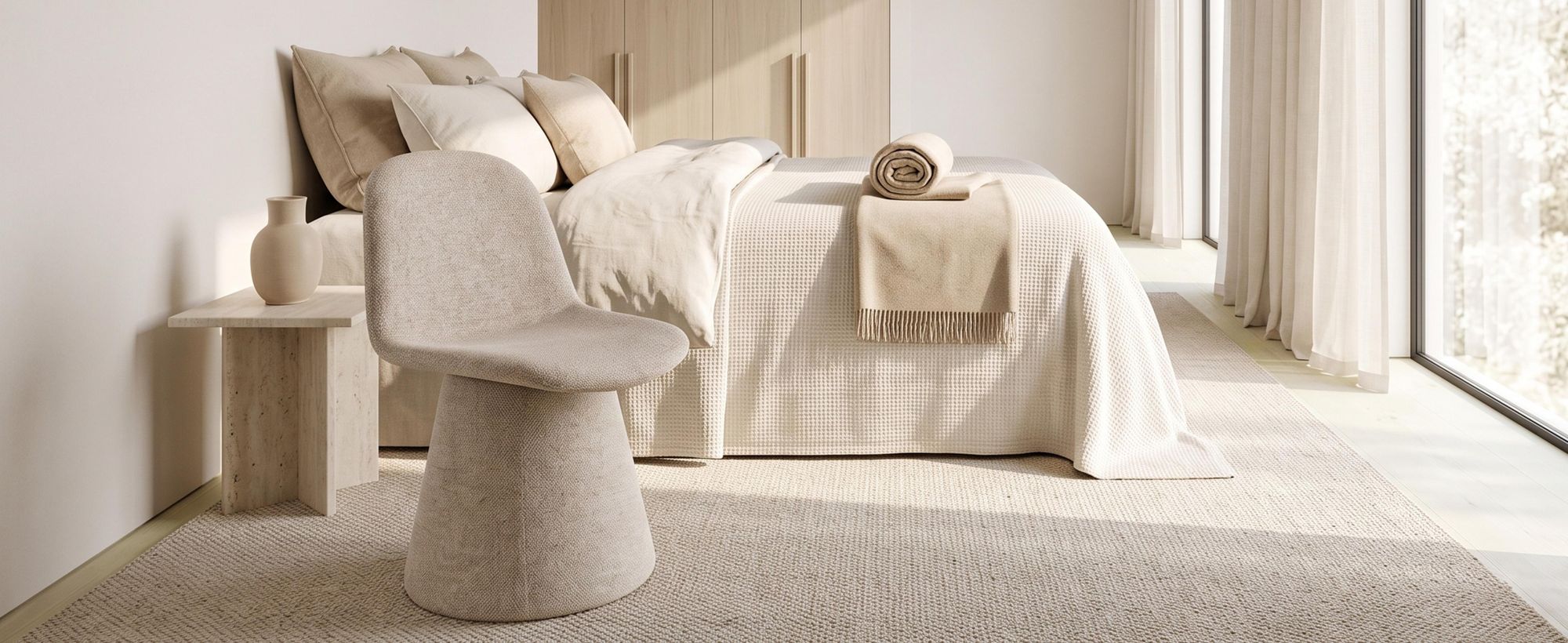 Duhome sedia da pranzo in tessuto bouclé Poltrona imbottita Poltrona imbottita con schienale Sedia girevole per sala da pranzo Soggiorno Camera da letto, Beige