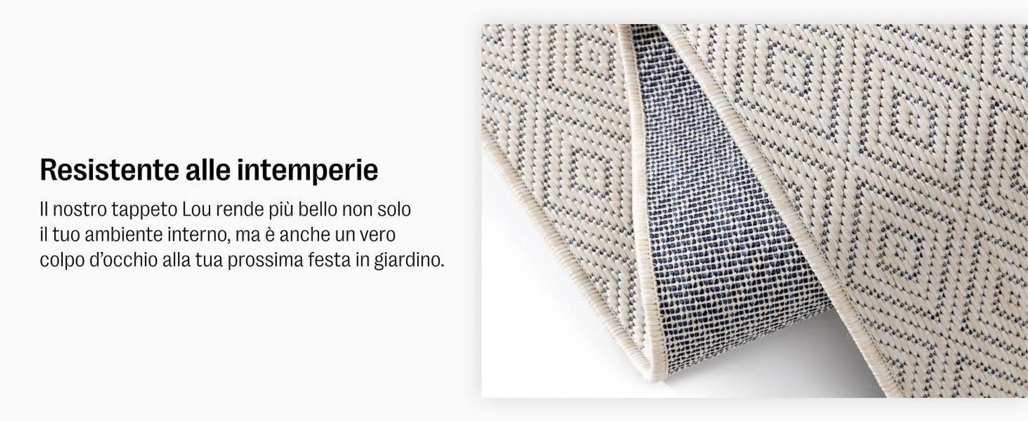 benuta tappeto da interno ed esterno Lou Nero 160x230 cm tappeto soggiorno tappeto da esterno rettangolare fantasia moderno pelo corto scandinavo