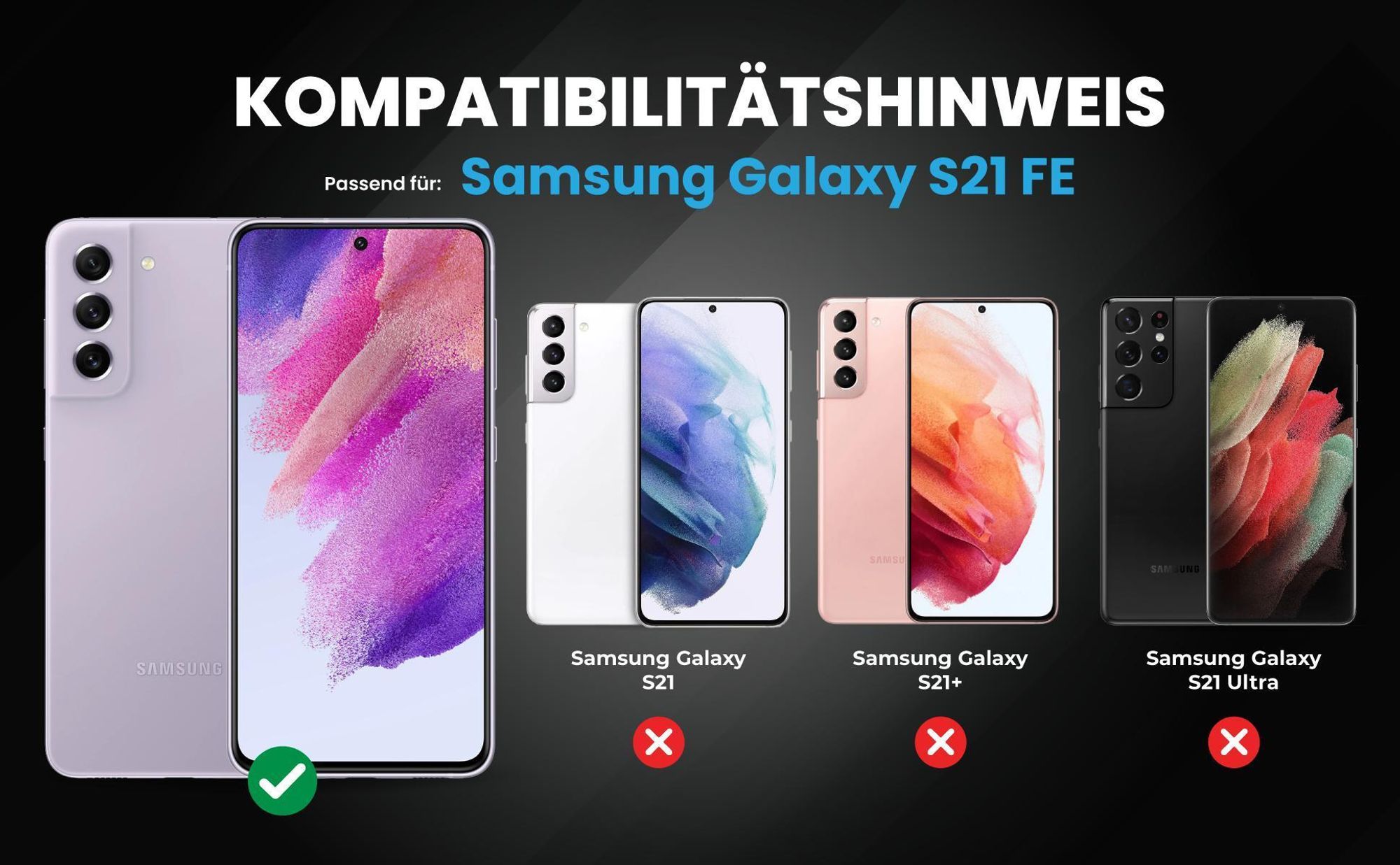 Kompatibilitätshinweise Hülle für Samsung Galaxy S21 FE