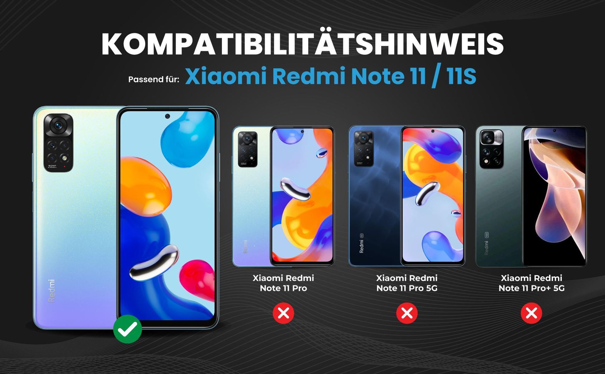 Kompatibilitätshinweise Hülle für Xiaomi Redmi Note 11