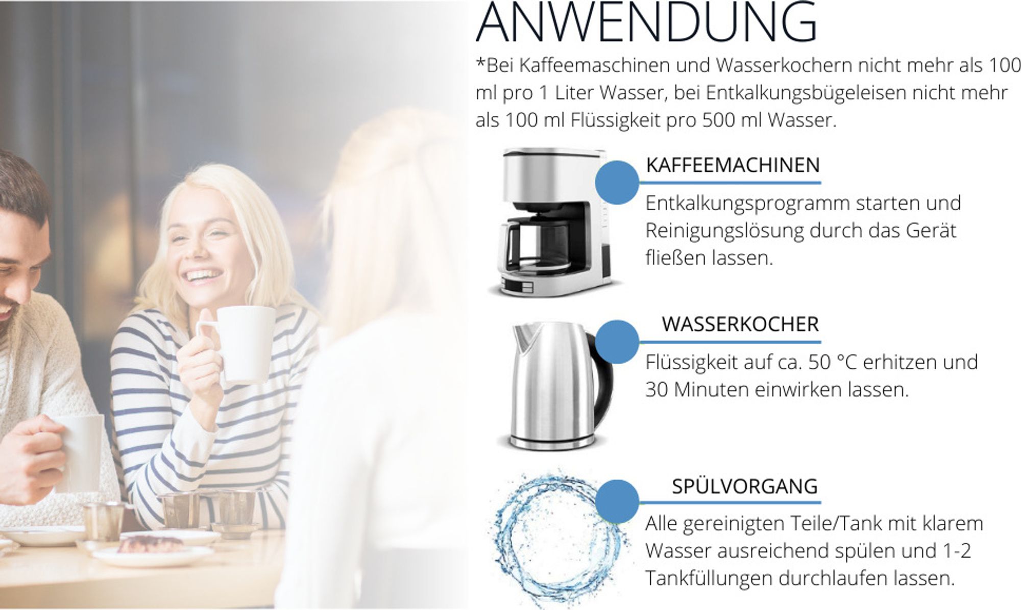 Wessper CleanMax Green Entkalker 4×500 ml – ökologisch, Universal für Kaffeevollautomaten, kompatibel mit De’Longhi, Jura, Siemens u. v. m.