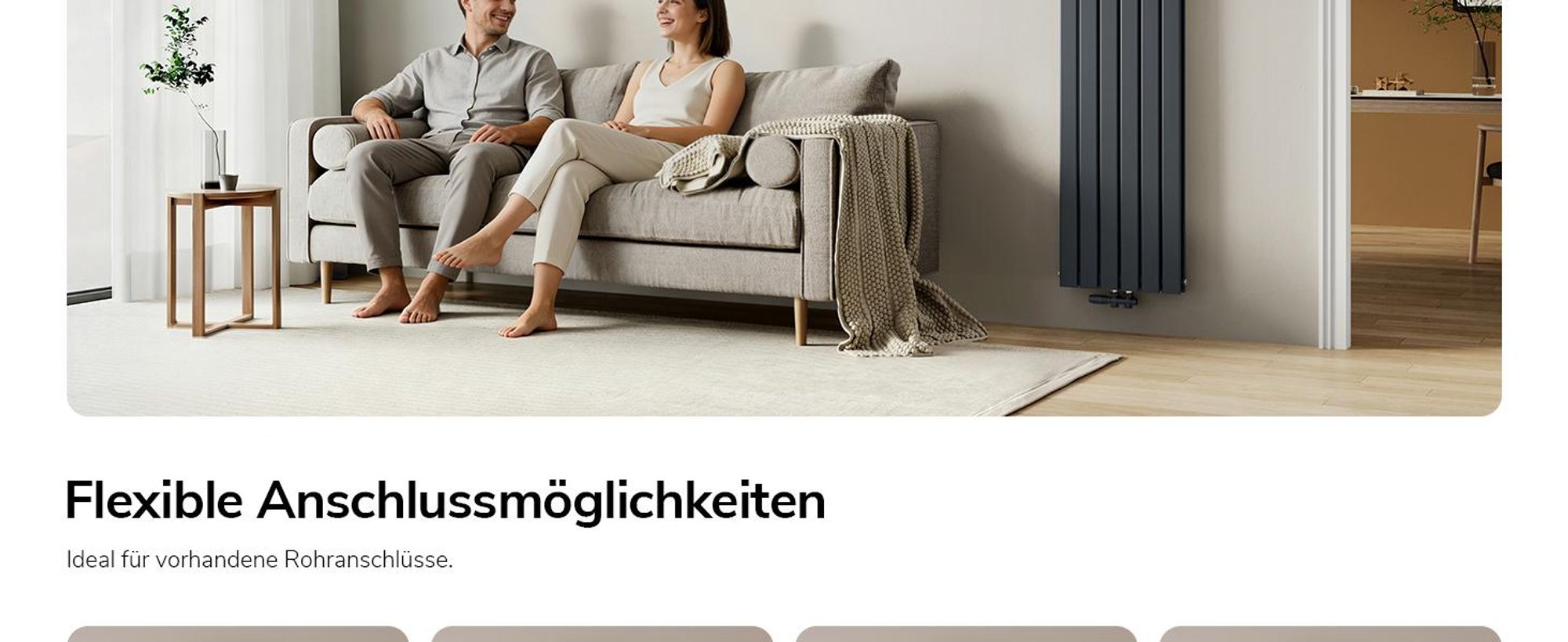 EMKE Heizkörper Flach 180 x 46 cm Doppellagig 1624 W Anthrazit Design Paneelheizkörper