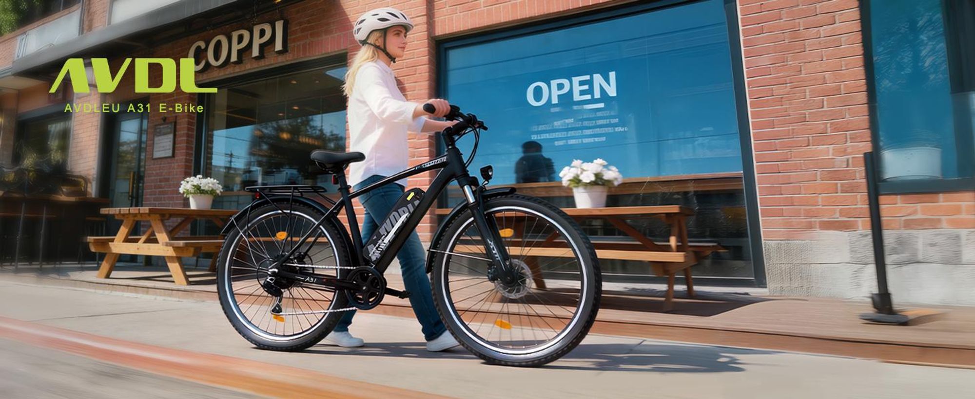 AVDL A31 Elektrische Stadsfiets 27,5″ – 250W, 460Wh Uitneembare Accu, 800 Lumen Koplamp, Max. draagvermogen: 150 kg, Tot 60 km Actieradius