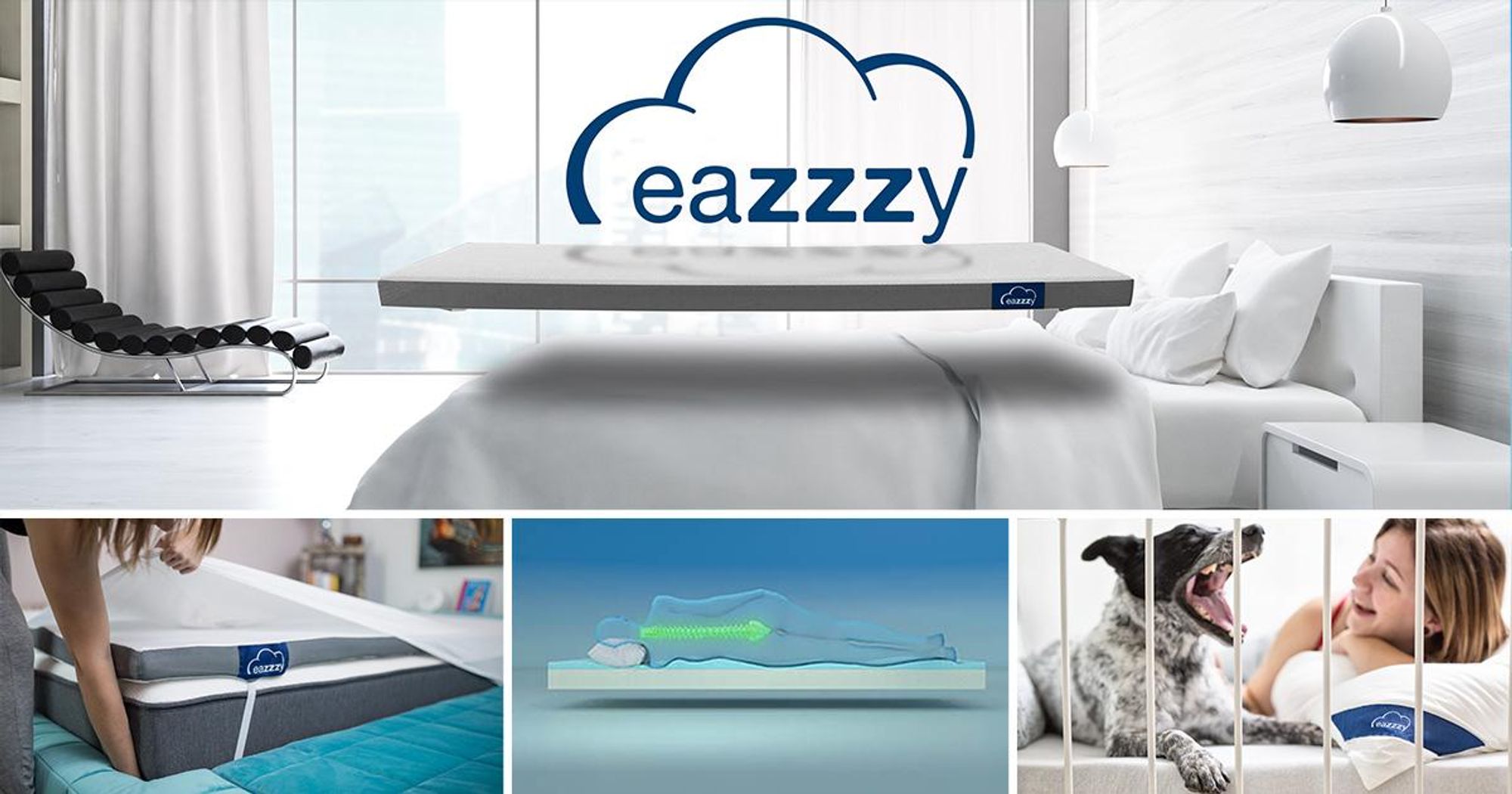 Genius Eazzzy Topper 80x200x7 cm atmungsaktiv & orthopädischer Kaltschaum Matratzentopper für Matratze & Boxspringbett aus Gelschaum; A19301