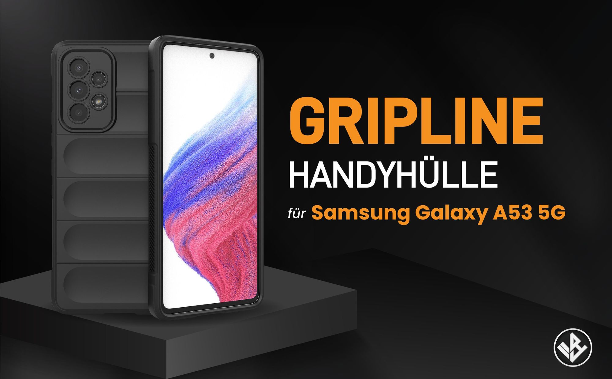 Schwarze ergonomische Grip Schutzhülle für das Samsung Galaxy A53 5G