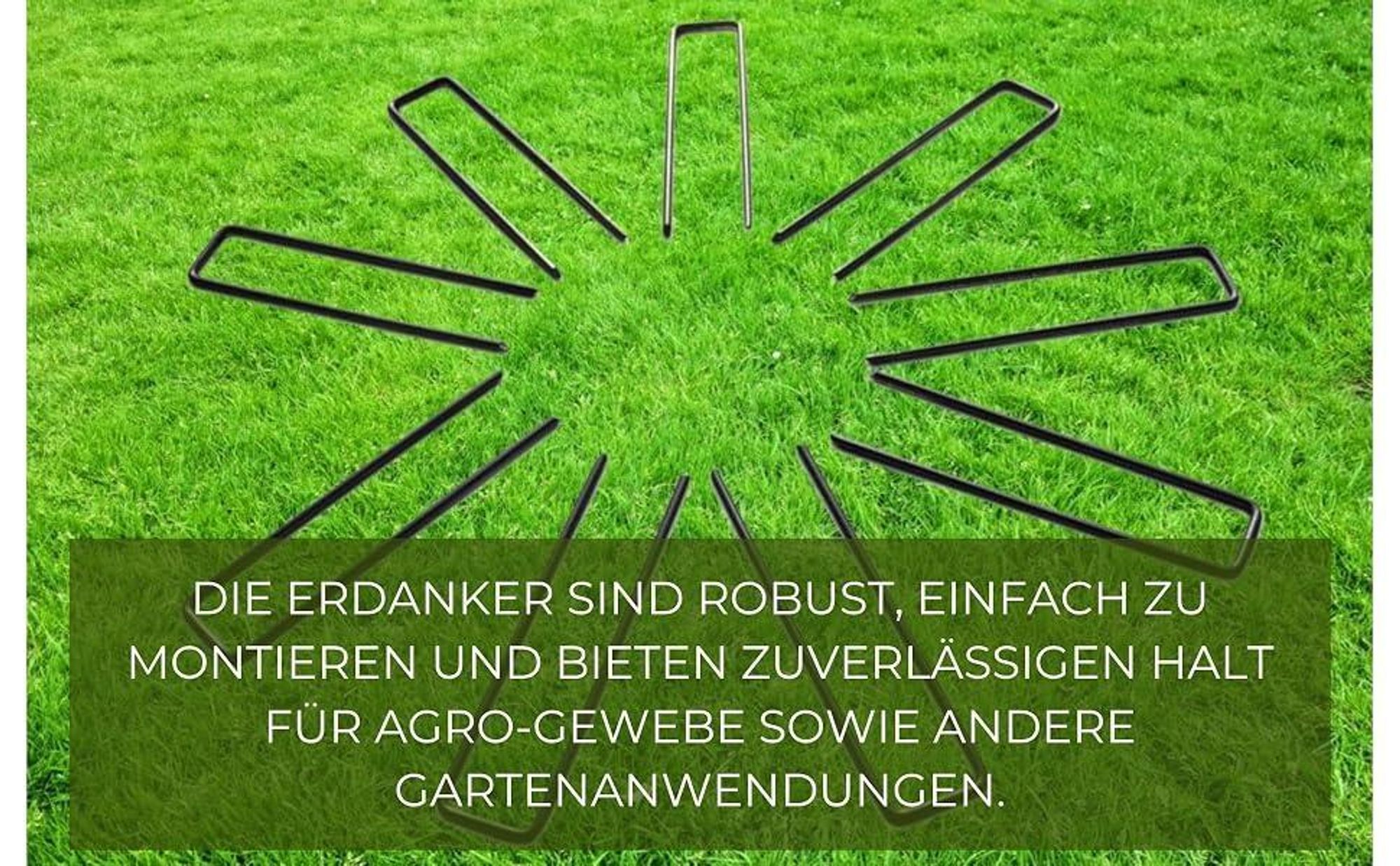 100 x Bodenanker 150 mm x 30 mm Ø 4 mm Erdanker Unkrautvlies Gartenvlies Zeltanker Heringe