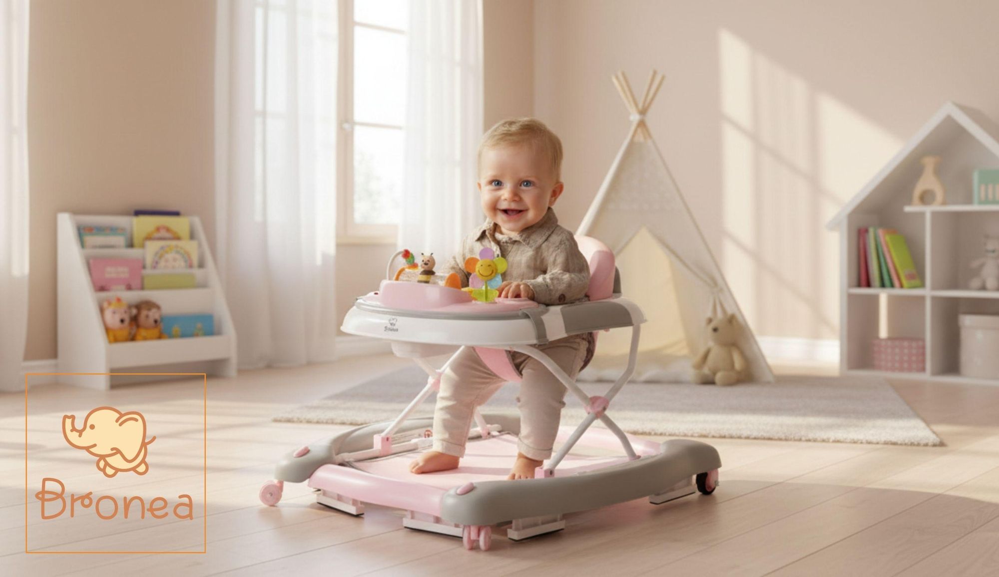 Entdeckung und Spaß: Babywalker mit Wippfunktion und abnehmbarem Spielpaneel