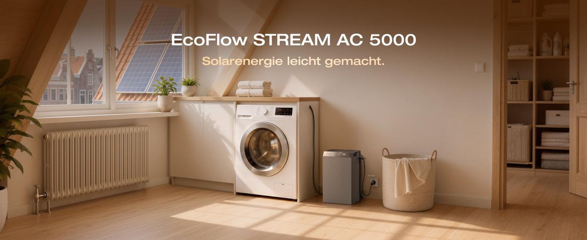 EF ECOFLOW STREAM AC 5000 Balkonkraftwerk mit 5 024 Wh Speicher , 100 % kompatibel mit allen Mikro-Wechselrichtern, 3 000 W Ausgangsleistung