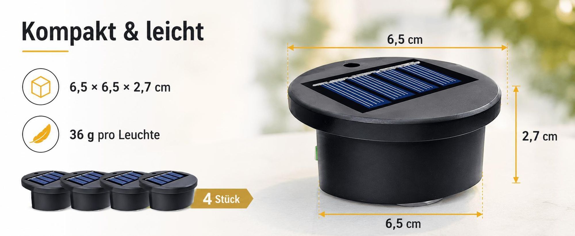4er Set Solarleuchten Garten, wasserdicht IP65, 6 Farben LED, 10H Leuchtdauer, automatische Einschaltung bei Dunkelheit (Lichtsensor)