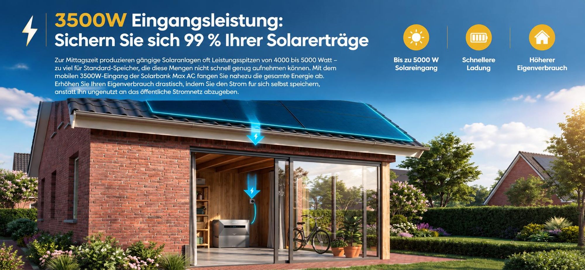 Powerness®Balkonkraftwerk Speicher , Anker SOLIX Solarbank Max AC 7kWh All-in-One Stromspeicher mit Smart Meter Gen 2 (0% MwSt)