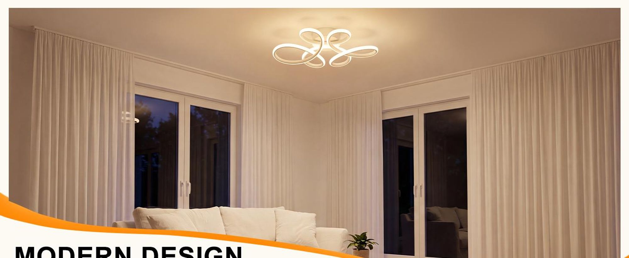 ZMH Deckenlampe Wohnzimmer LED Deckenleuchte 24W 3000K Küchenlampe Weiß Modern Blume Design Wohnzimmerlampe für Schlafzimmer Büro Küche Flur