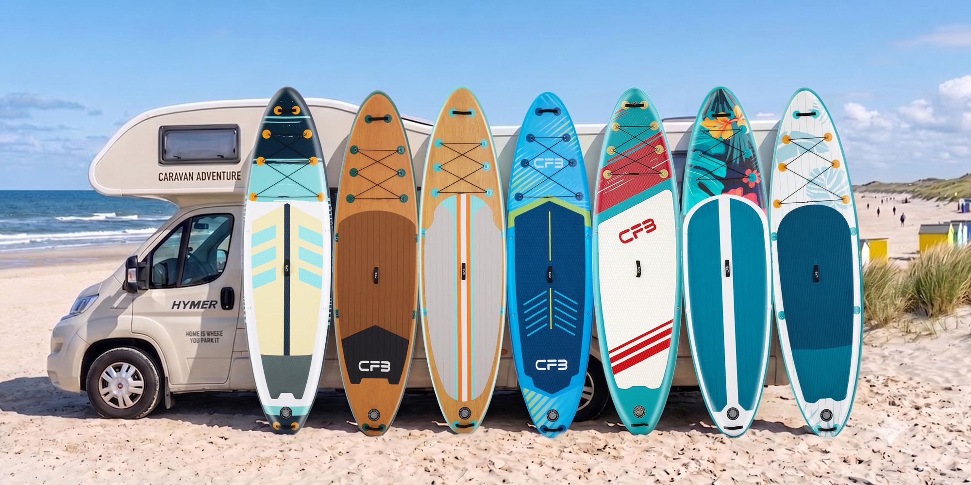 Stand Up Paddle Board, 320x84x15 cm, MB. bis 160 kg, extra breit iSUP, Holzoptik SUP Board mit Paddel, Pumpe, Rucksack, 5L Dry Bag, Schultergurt