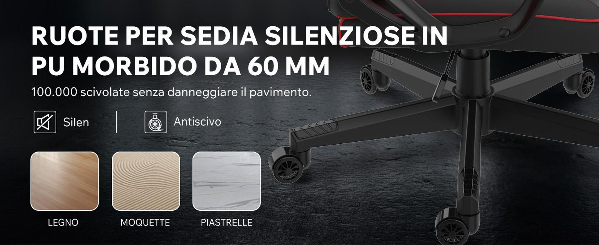 SENSE7 Knight Sedia da gioco in Pelle finta nera e rossa - Sedia da ufficio ergonomica Sedia da scrivania per PC Sedia da gaming Funzione oscillante Gamer 120 kg