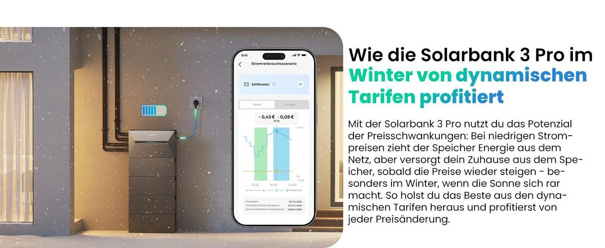 Powerness®Balkonkraftwerk Speicher 16 kWh, Anker SOLIX Solarbank 3 E2700 Pro mit BP2700x5 Akku inkl. Anker Smarten Zähler für Balkonkraftwerk