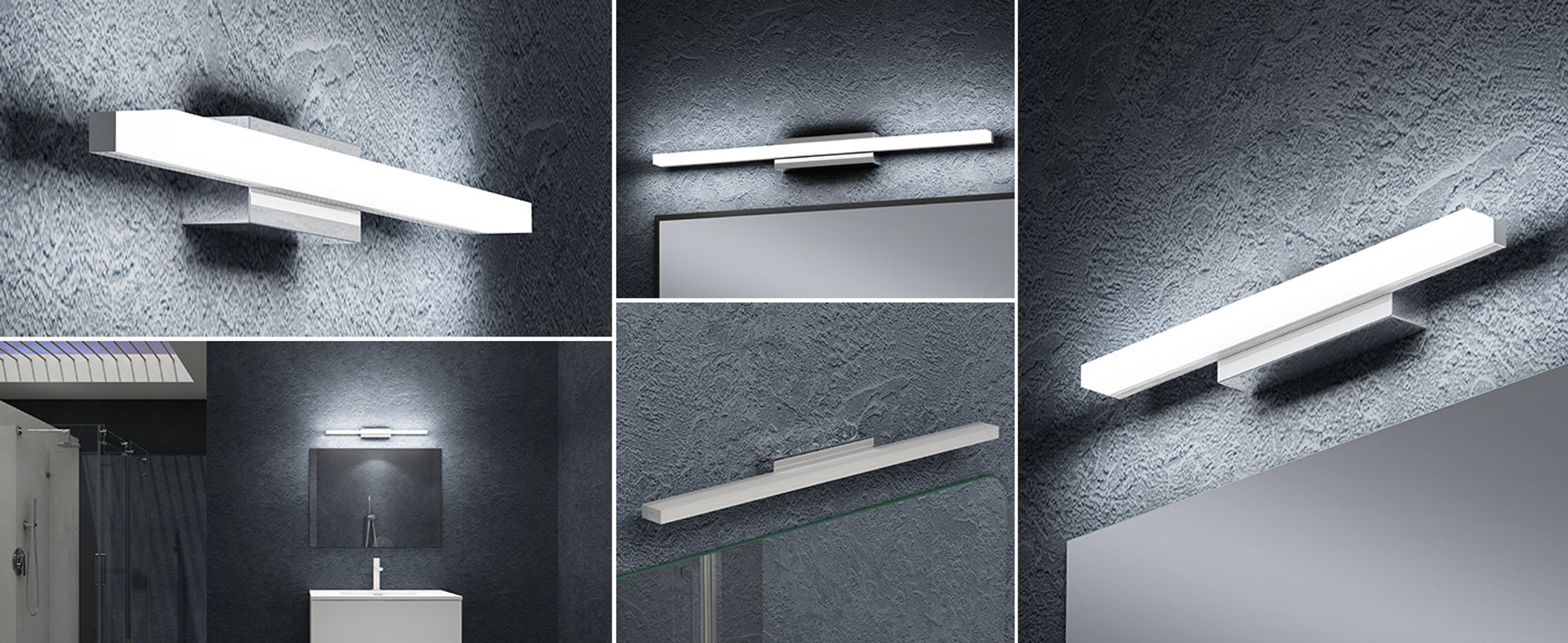 doporro LED Badezimmerleuchte Chrom 60cm - 14W Spiegellampe 6000K (Tageslichtweiß) - Stylische Wandleuchte für Badbeleuchtung Spiegelstrahl