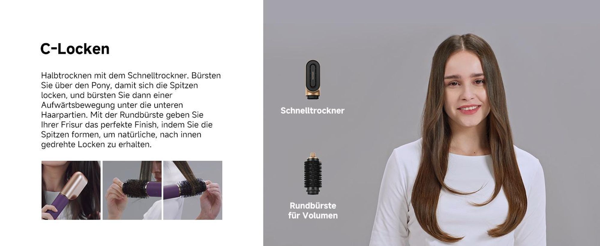 Dreame AirStyle Pro,7in1-Multistyler,Schnelltrocknend,2 Lockenaufsätze,Volumen für das Haar,glättende Bürste,Kräusel-Reduzierung,2026Neue Version,Lila
