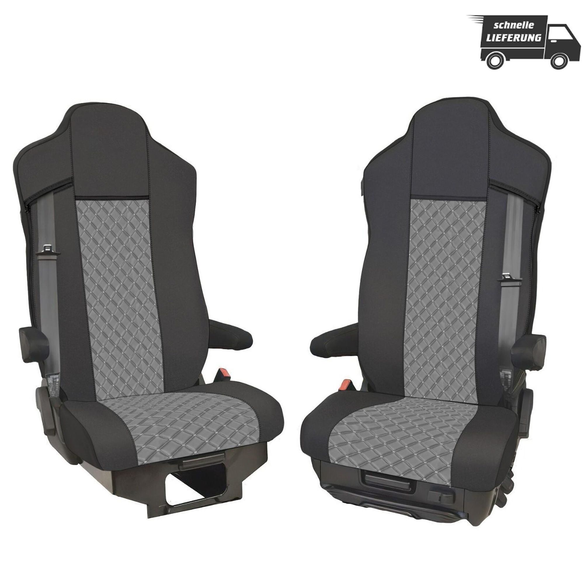 LKW Sitzbezüge Für IVECO S-WAY 2021- Sitz GRAU Komplett 1+1