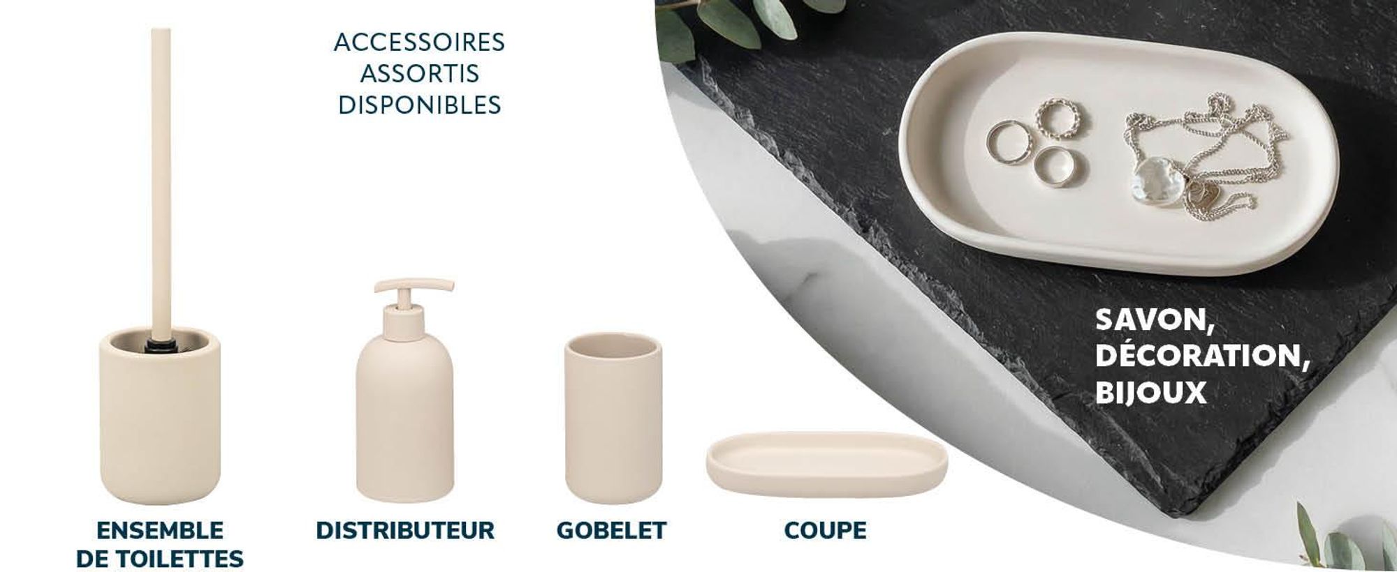 Accessoires de salle de bains en céramique