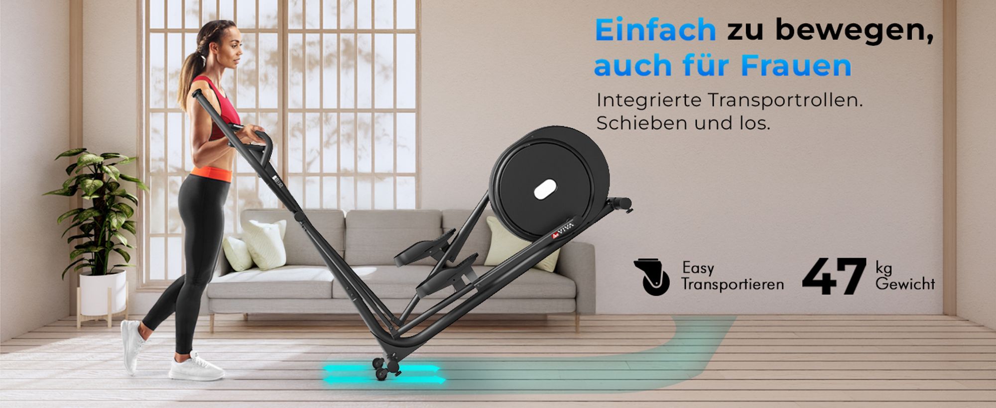 Crosstrainer Heimtrainer für Zuhause AsVIVA C29 Pro Bluetooth 21 Programme