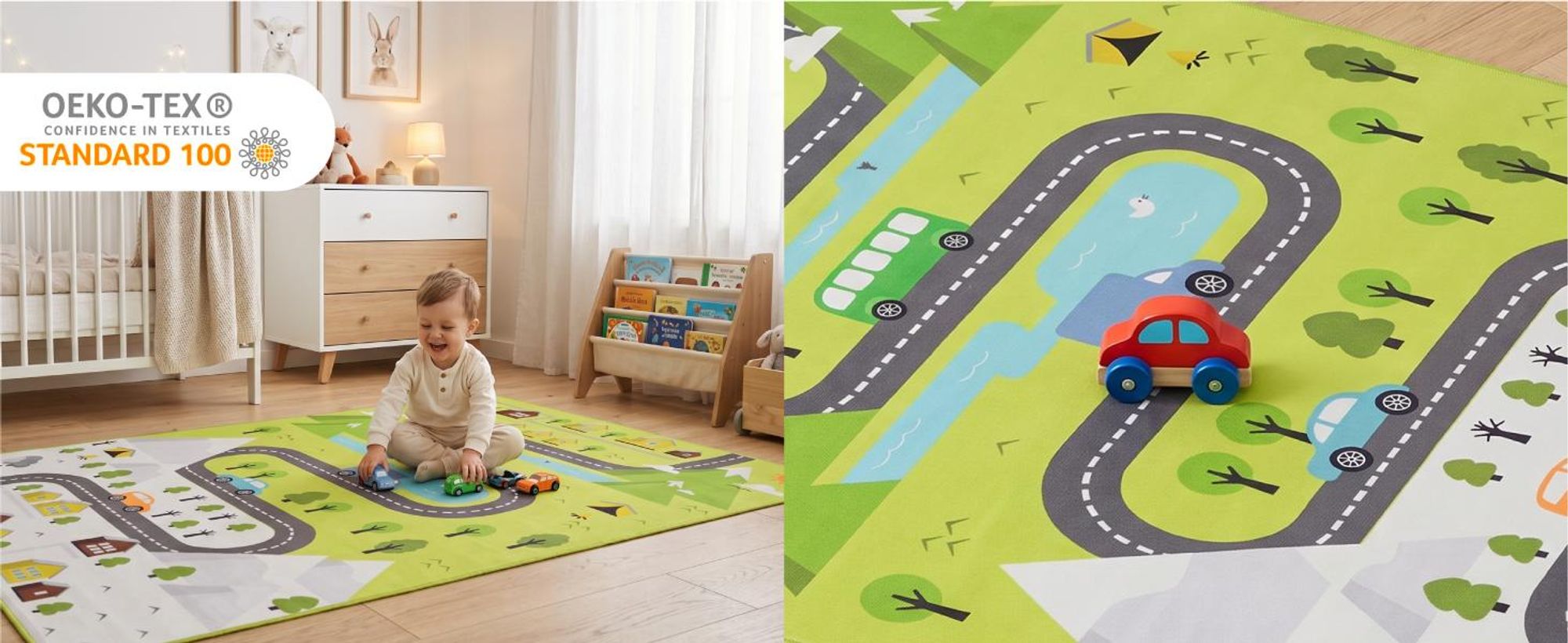 Tapiso Teppich JOY Kurzflorteppich rutschfest pflegeleicht modern Spielteppich Kinderzimmer 120 x 160 cm
