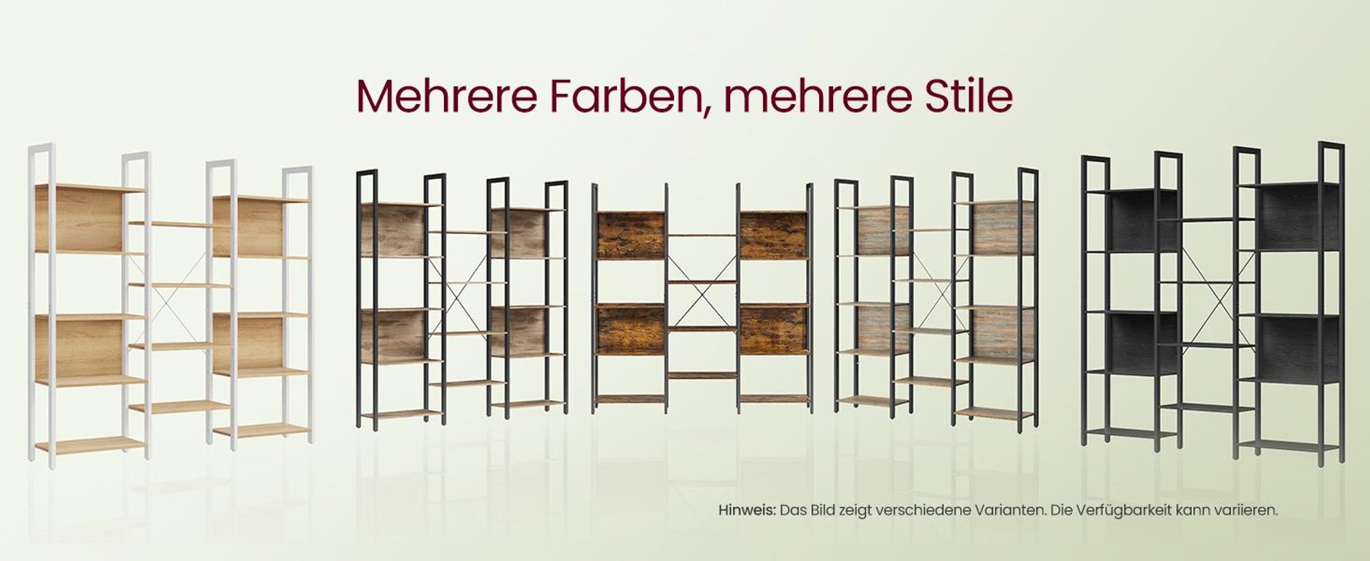 VASAGLE Aufbewahrungsregal, mit 14 Ablagen, Bücherregal, Industrie-Design, goldeichenfarben-weiß