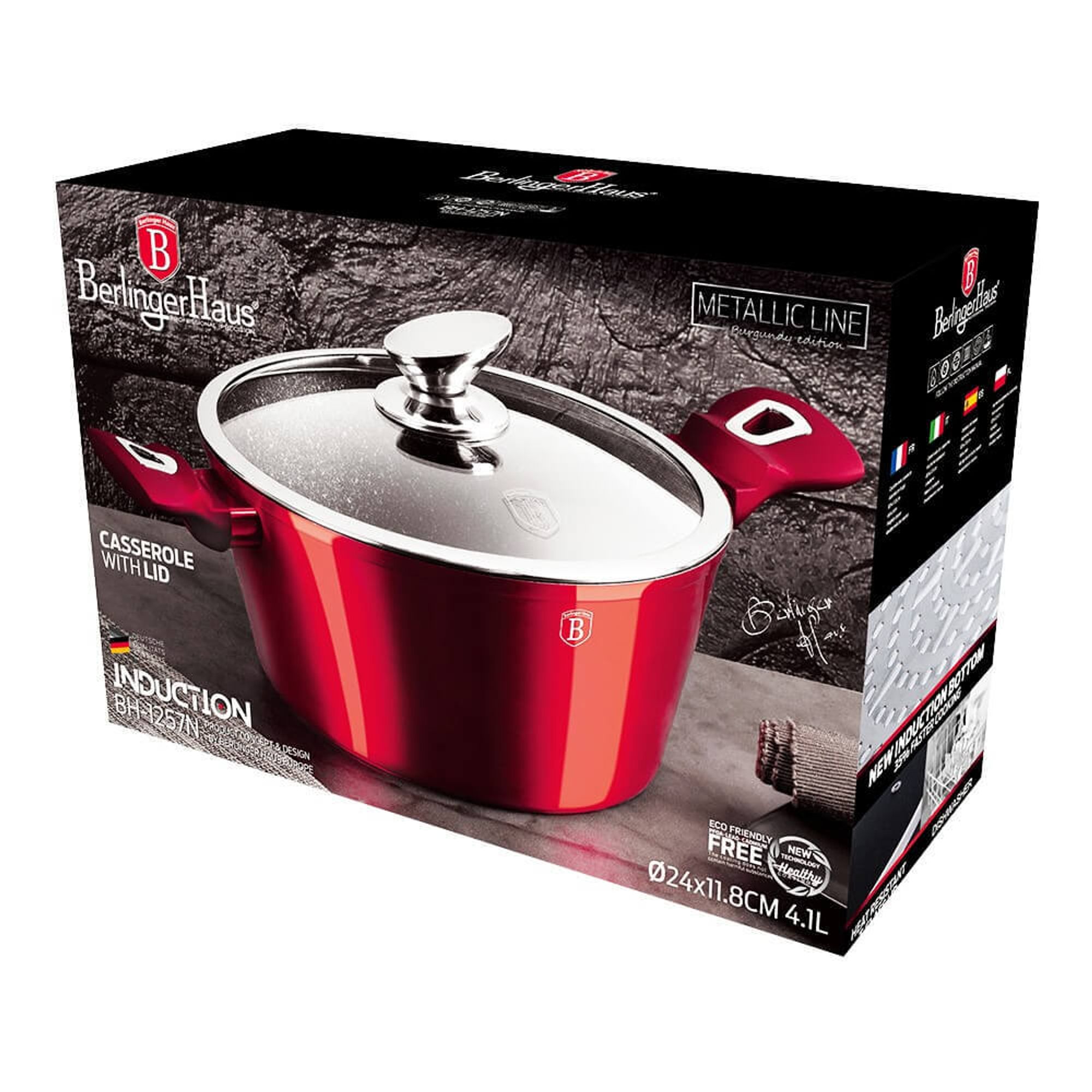 Berlinger Haus Granittopf BH-1257 24 cm Burgundy