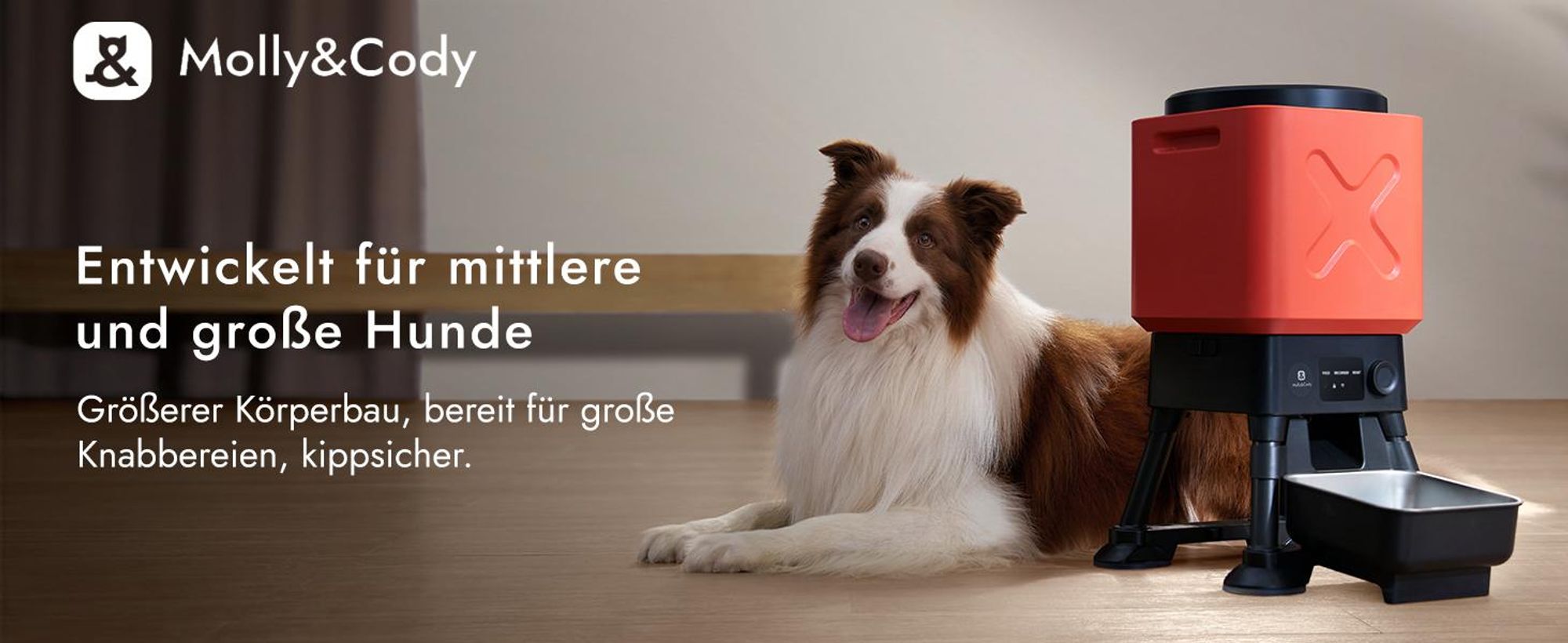 Molly&Cody 14L Automatischer Futterautomaten Futterspender, WiFi Intelligenter Automat, Futternapf Automat für Hund und Katze (APP-Steuerung)