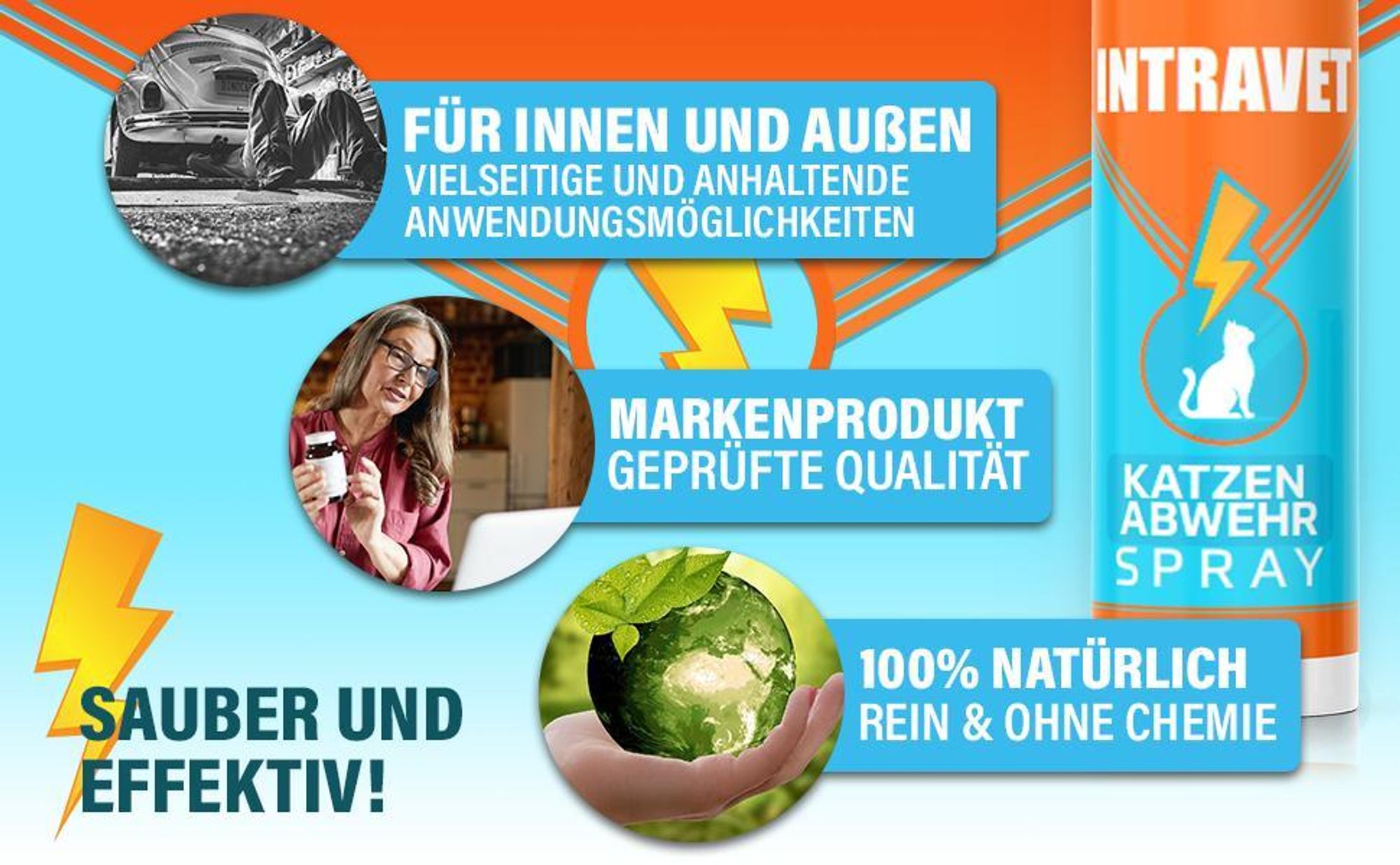 Intravet® Katzen Abwеhr Spray – Katzenspray – Fernhaltespray – für Katzen – Anti Kratz Spray - Katzenabwеhr – zum Vertreiben von Katzen