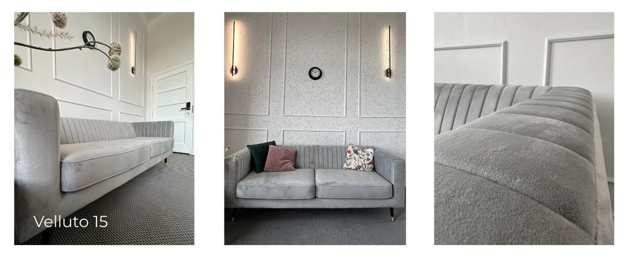 Dreisitzer-Sofa Slender - helllila - Velluto 14