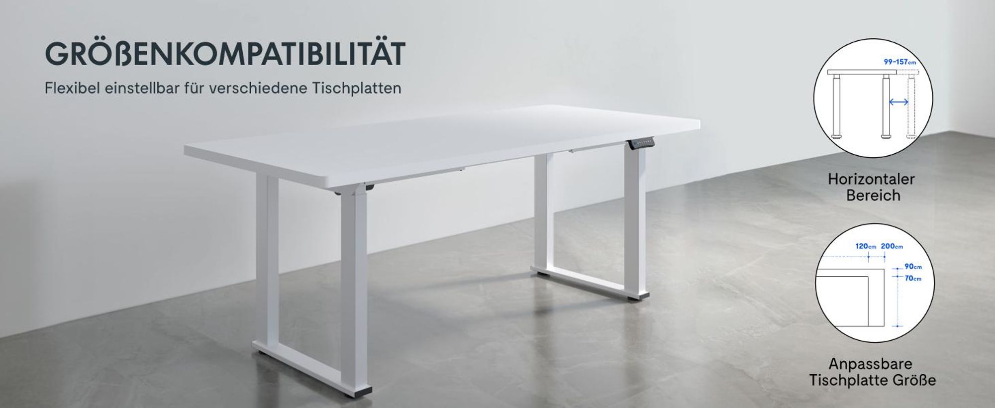 FLEXISPOT Höhenverstellbarer Schreibtisch Gestell Elektrisch mit 4 Beinen, Doppelmotor 200 KG TRAGLAST, 3 Speicherplätzen Sitz-Steh-Erinnerung Weiß