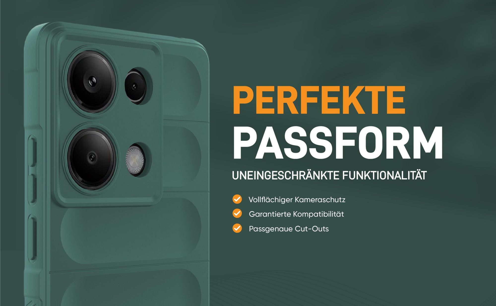Grünes robustes Smartphone Cover für Xiaomi Redmi Note 13 Pro mit perfekter Passform