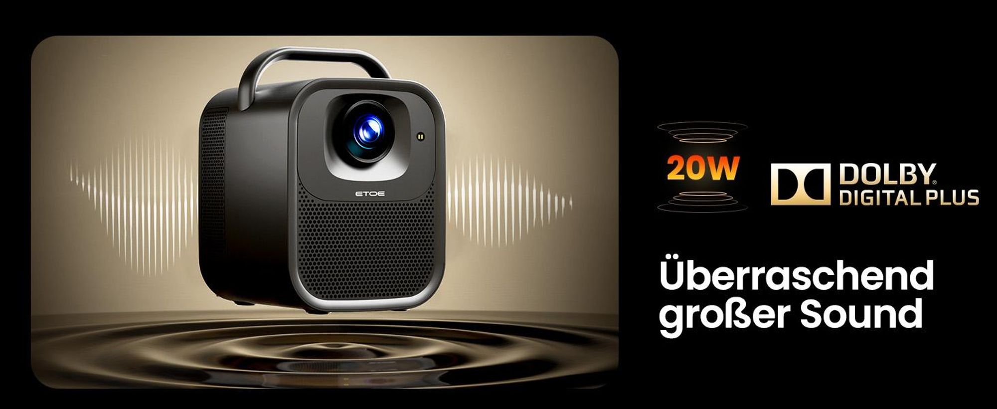 ETOE Seal Pro Beamer 1080P Native 1300 ANSI Google TV Netflix Integriert Autofokus 4K Decoding 2.4G/5G WLAN