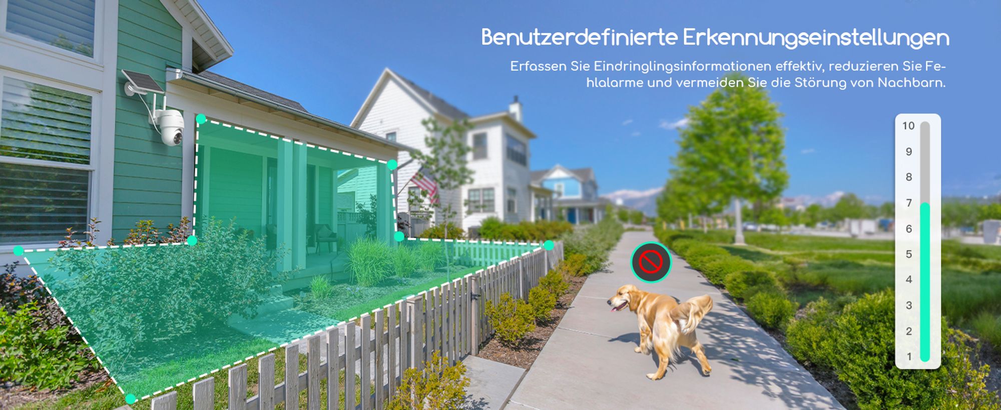 3MP Überwachungskamera Aussen Akku Solar IP Kamera WLAN Outdoor Überwachung mit H.265-Videokomprimierung | 4 Spotlight