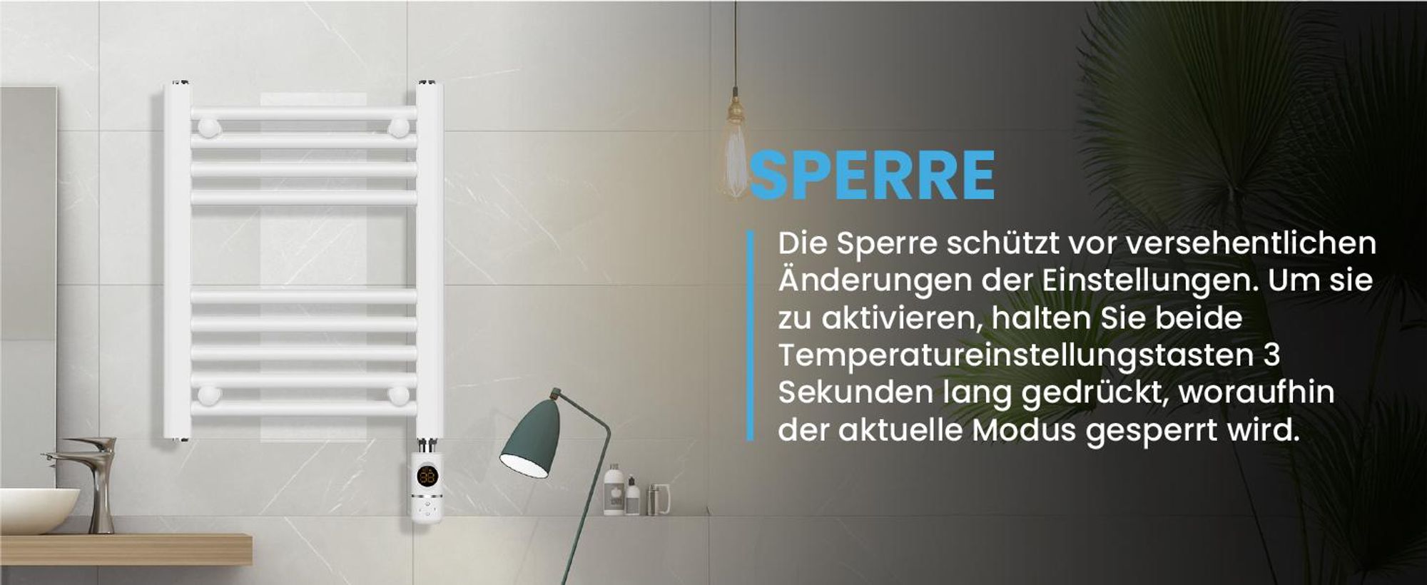 Elektrischer Badezimmer Badheizkörper mit Thermostat