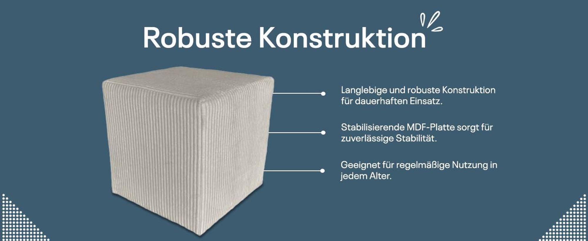 Best For Home | Würfel Pouf Hocker | Dunkles Blaugrün Poof Fußhocker | Samt Sitzhocker für Wohnzimmer, Schlafzimmer & Flur | Polster Ottoman | Gepolstert Sitzpuff oder Sitzwürfel für Sofa oder Sessel