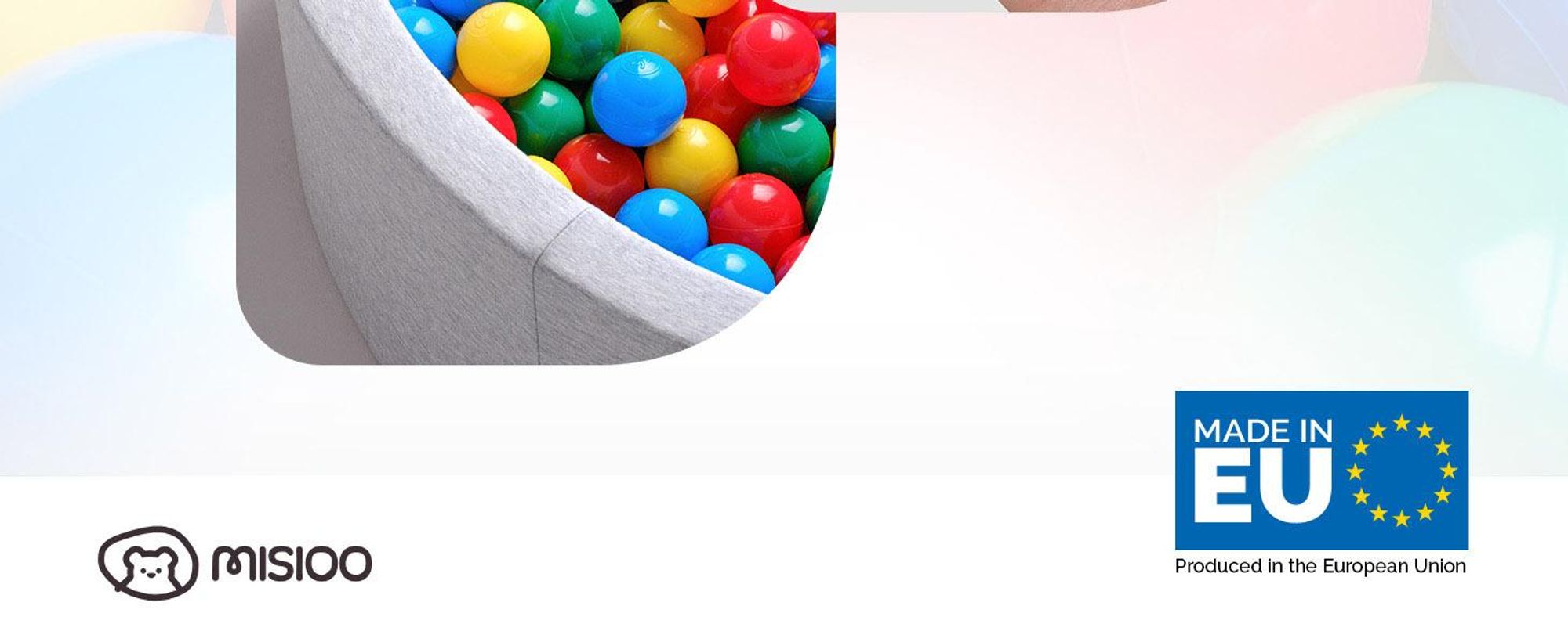 MISIOO Balles pour bain de balles - Balles multicolores pour bain de balles - Balles Ø 6 cm - Balles en plastique fabriquées en 100% LDPE - Jouets bébé - 100 pièces - Mélange