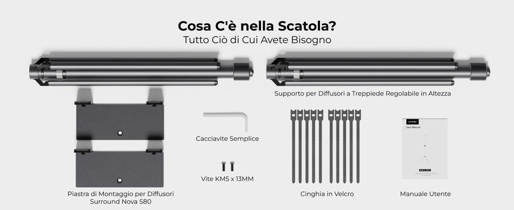 Steady S80 - 1 coppia di supporti per i diffusori della soundbar Nova S80