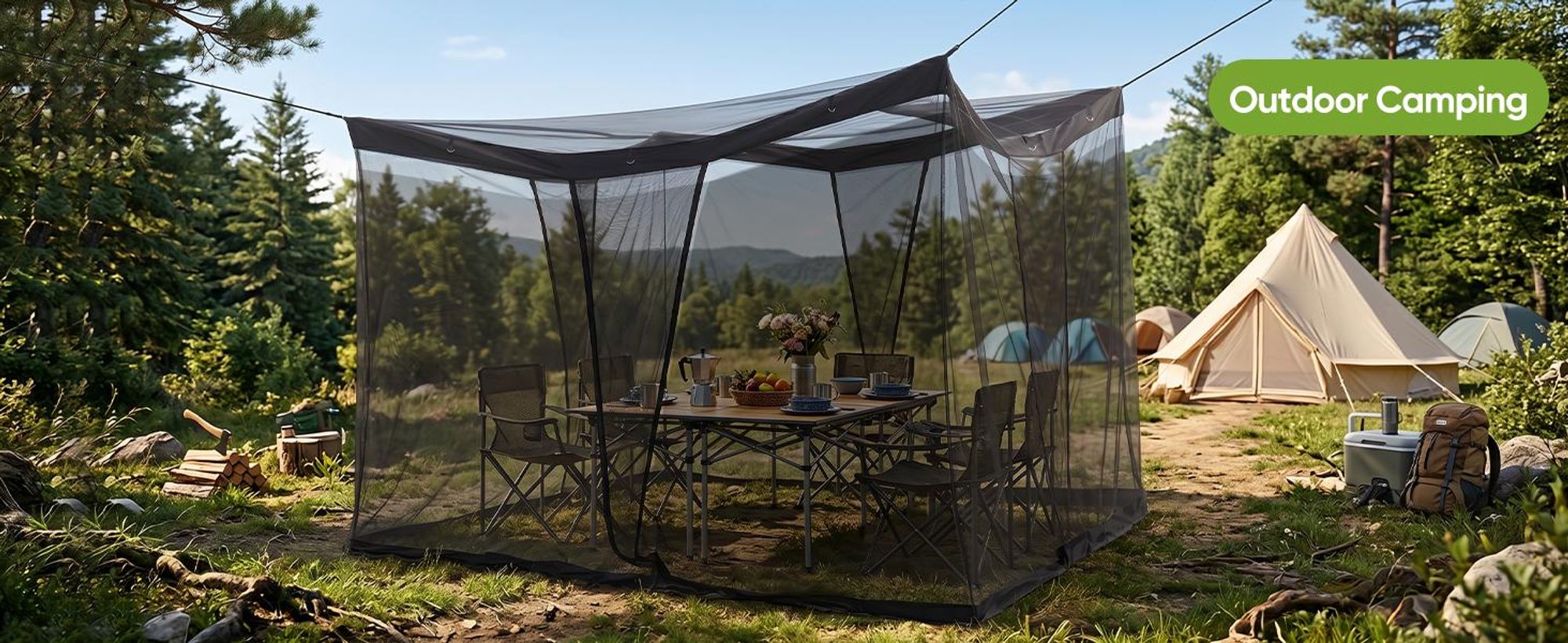 Sekey Moskitonetz Pavillon 3,5x2,5x2,5m Insektenschutz Garten Outdoor Balkon Fliegennetz für Pergola Garten groß Mückenschutz stabil