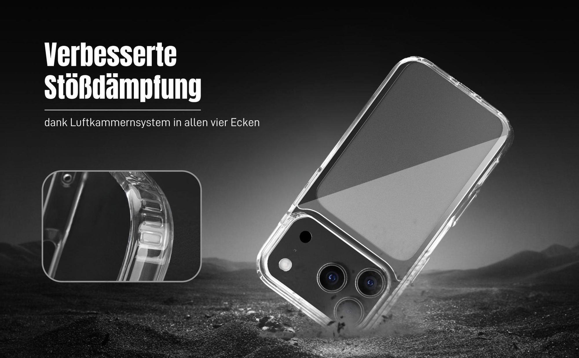 TPU Backcover für Apple iPhone 17 Pro mit Luftkammernsystem