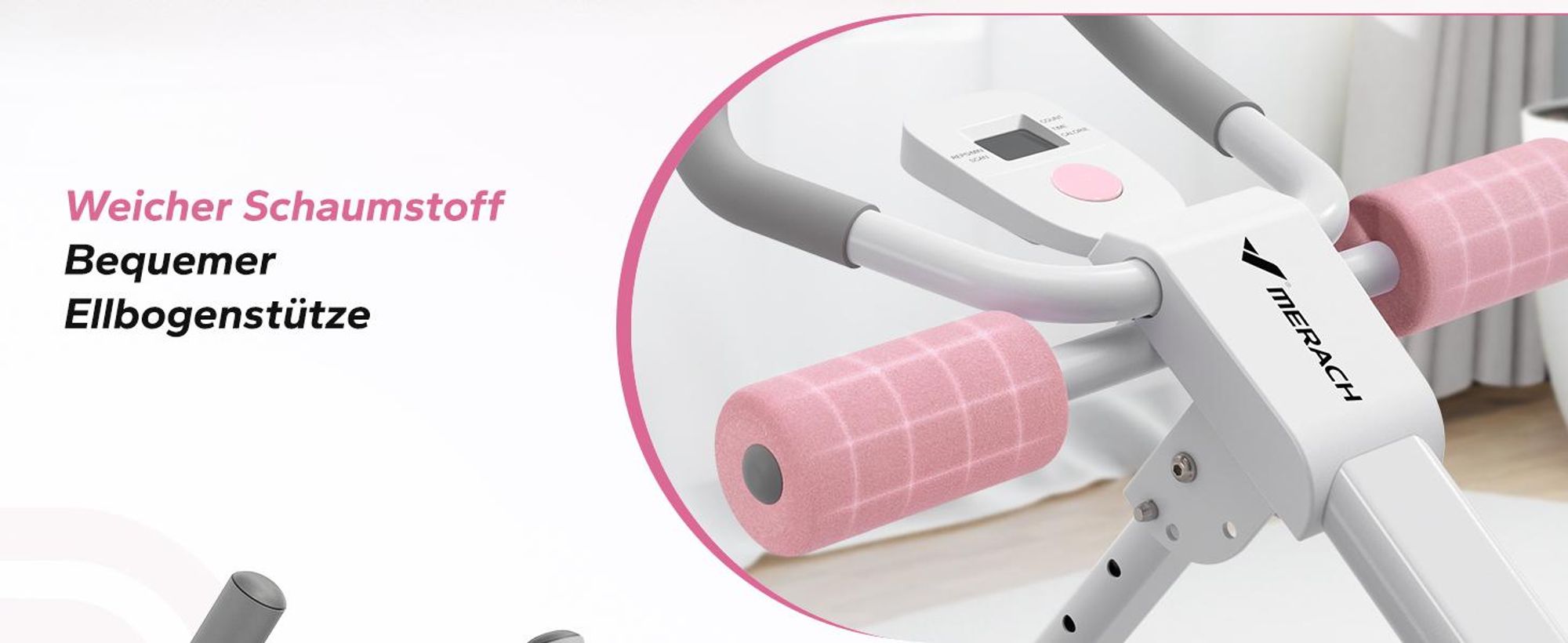Multifunktionaler klappbarer Bauchmuskeltrainer – LCD-Display, 5 Höheneinstellungen & 2 Neigungswinkel, ergonomisch, bis 120 kg, Ganzkörpertraining
