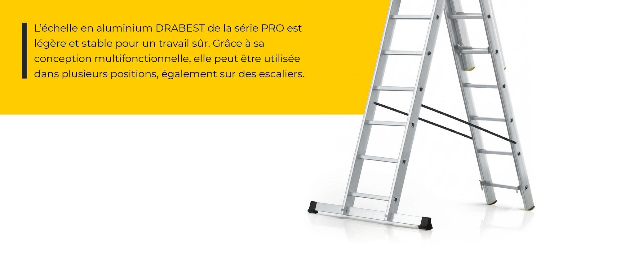Drabest | Échelle Aluminium 3 Éléments 3x9 - 150 kg - Antidérapante - Multifonctionnelle et Stable