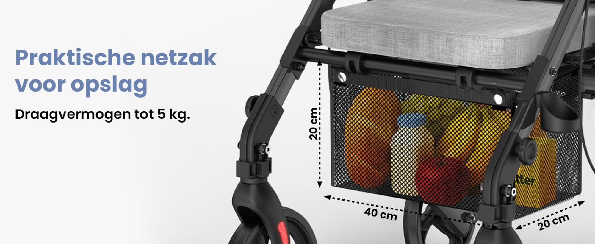ELONEO 2-in-1 rolstoel/rolator, opvouwbaar en lichtgewicht met zitplaats, outdoor rolstoel/rolator, opvouwbaar, aluminium loophulpmiddel voor senioren - zwart