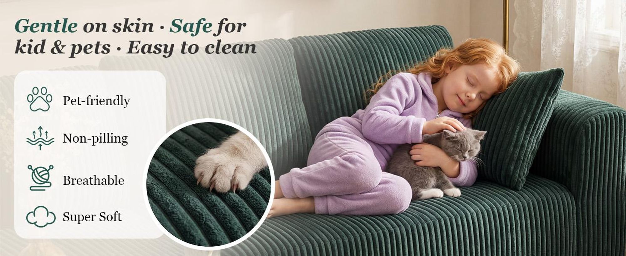 Divano angolare con funzione letto, divano modulare in velluto senza braccioli, divano con chaise longue, divano a forma di L con funzione letto, divani componibili con cuscini e tasche laterali, lunghezza 243 cm