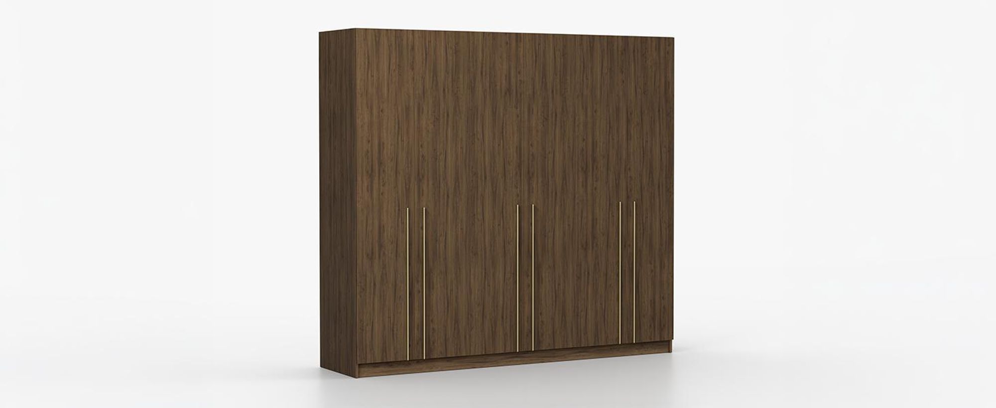 Drehtürenschrank Kleiderschrank Schlafzimmerschrank Schrank 230 cm Nussbaum/Nussbaum sechstürig Rosa II 02