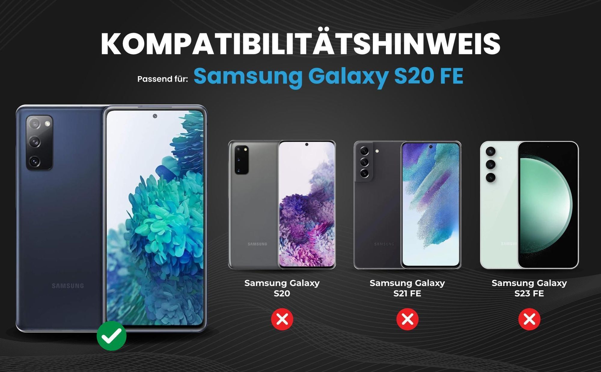 Kompatibilitätshinweise Hülle für Samsung Galaxy S20 FE