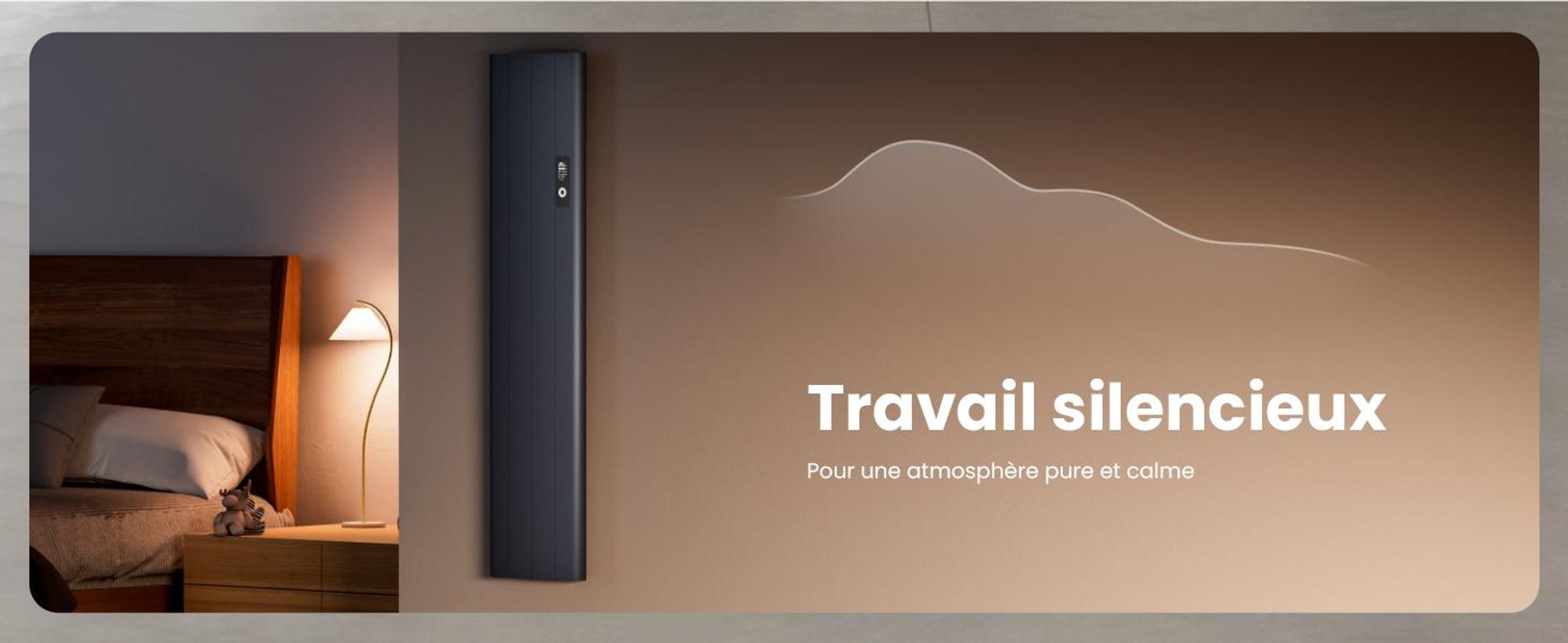 EMKE® Chauffage électrique 1000W écran LCD Anthracite Convecteur électrique 1600x362x60mm WiFi + Alexa/Google Home, Montage mural Radiateur électrique pour pièce de 9m