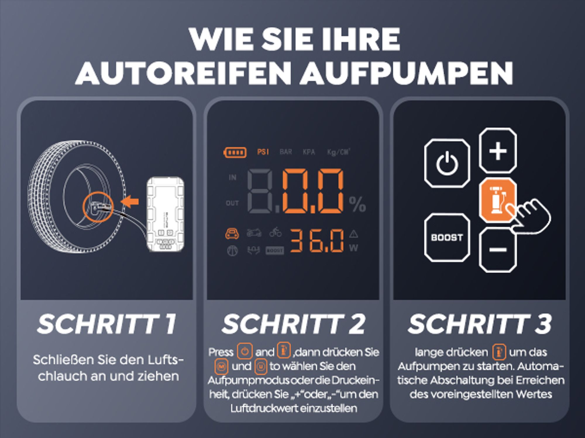 Buture Starthilfe Powerbank, 6000A Spitzenstrom, PD45W Schnellladung, Starter Powerbank Auto Starthilfe, Drei-in-Eins-Startnetzteil, Starthilf,BETA07