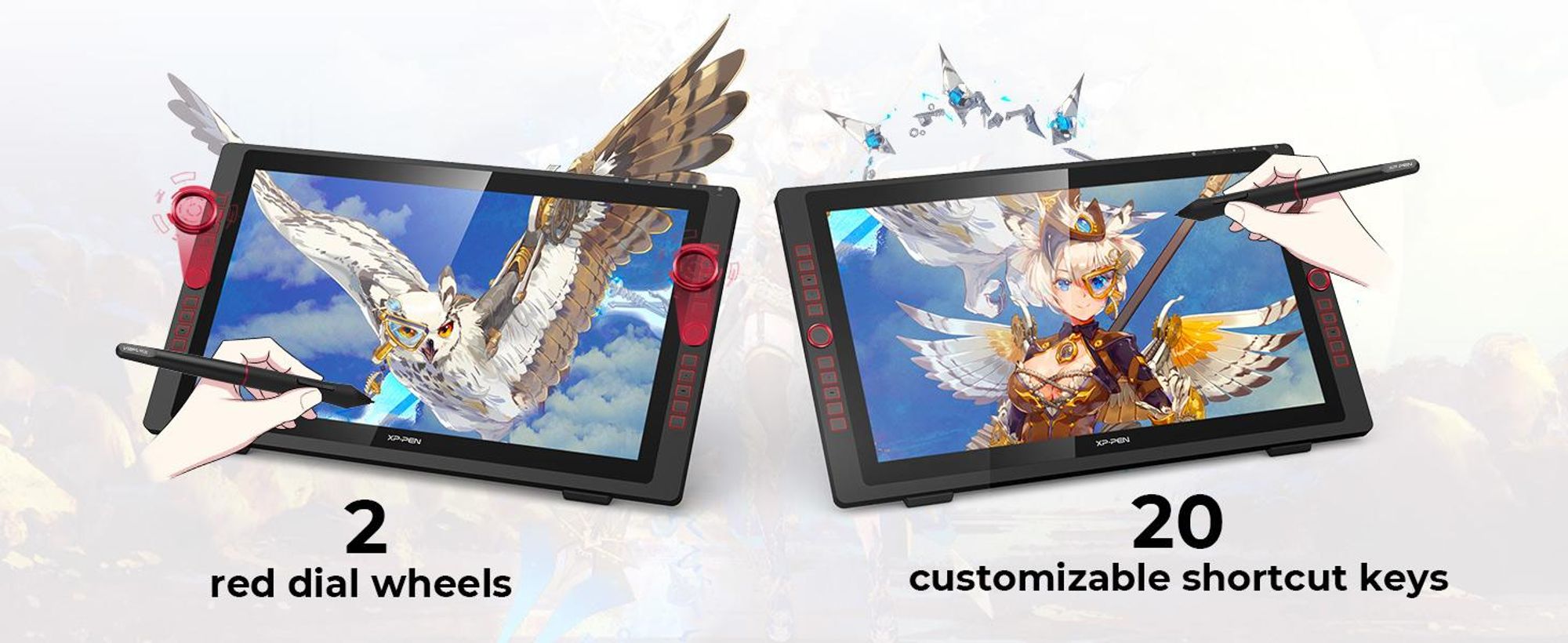 XPPen Artist 22R PRO, Kabelgebunden, 5080 lpi, 476,064 x 267,786 mm, USB, 1 cm, 54,6 cm (21.5")
