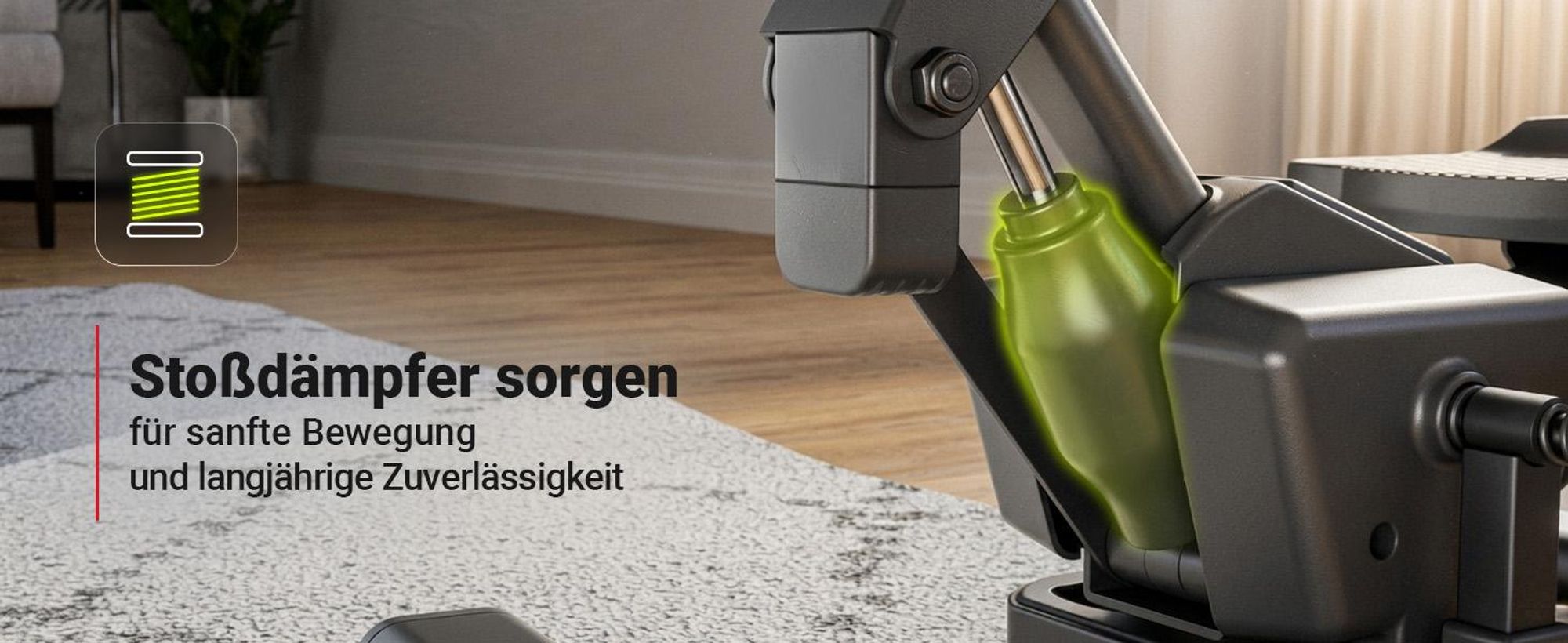 HOP SPORT® HS-060S Mini Stepper für Zuhause, Swing & Twist Stepper, Hometrainer für Bein-, Arm- & Po-Training, Fitnessgerät, Drehstepper LCD-Display